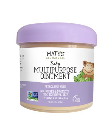 Maty's All Natural Multipurpose Baby Ointment - Petroleum & Fragrance Free - Made with Coconut & Jojoba Oils - 10 oz. 10 Ounce (Pack of 1) Multipurpose Ointment