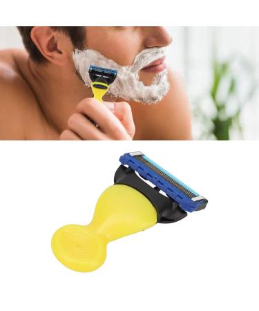 Manual Rotating Blade Razor for Men - Corded Hair Removal Tool with Removable Head | Beard Care Set (Yellow) - Buy Online on SooperMarket.com