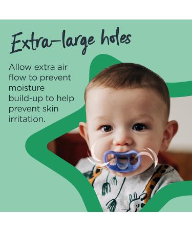 Tommee Tippee Advanced Sensitive Skin Pacifier 4 Count | BPA-Free Binkies, Unique Shield Design | 0-6 Months, Symmetrical Shape - Buy Online on SooperMarket.com