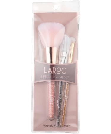 Make Up Brushes LaRoc 3pc - Crystal Makeup Brush Design Compact Complete Coverage Set - Foundation Brush Powder Brush Concealer Eyeshadow Liquid & Cream and More - Buy Online on SooperMarket.com