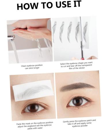 NOLITOY 4pcs Imitation Stimulation Sticker Like Shaping Female Stickers D Eyebrow Hair-like Girl Makeup 21x15cm Brown - Buy Online on SooperMarket.com