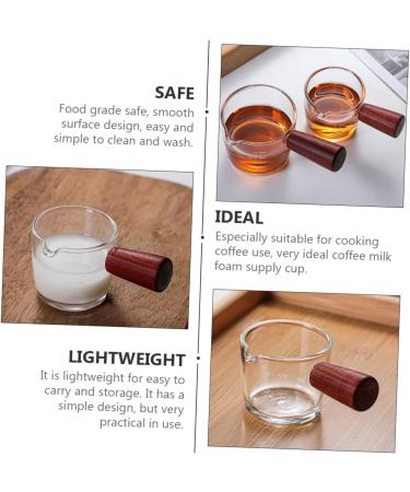 HOMSFOU 3 Pcs Milk Cup Espresso Shot Glass Creamer Mug Clear Cups Milk Creamer Jug Liquid Measuring Cups Turkish Coffee Glass Measuring Cups for Mini Heater Turkey Wood High Borosilicate 8.5X4.5X4.2CMx3pcs As Shownx3pcs - Buy Online on SooperMarket.com