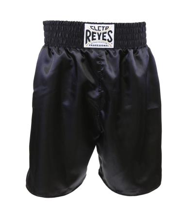 CLETO REYES Satin Classic Boxing Trunks - XS (28") - Black