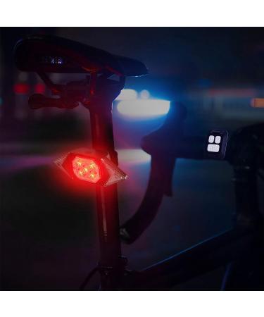 Rechargeable Bike Lights Set - Super Bright Front Headlight and Tail Light with Turn Signals for Night Riding - Buy Online on SooperMarket.com