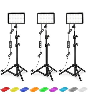 Photography Lighting Kit Dimmable 5600K USB Led Video Studio Streaming Lights with Adjustable Tripod Stand and Color Filters for Table Top/ Photo Video Shooting 9* Color Filters