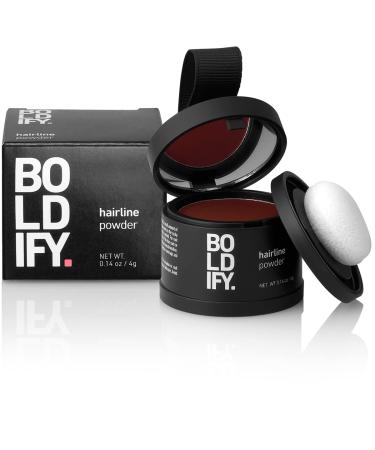 BOLDIFY Hairline Powder Instantly Conceals Hair Loss, Root Touch Up Hair Powder, Hair Toppers for Women & Men, Hair Fibers for Thinning Hair, Root Cover Up, Stain-Proof 48 Hour Formula (Dark Auburn)