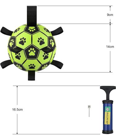 LOTUSWILD Durable Dog Toy Ball with Handle 15cm Ideal for Large Medium & Small Dogs Green | International Shipping Available - Buy Online on SooperMarket.com