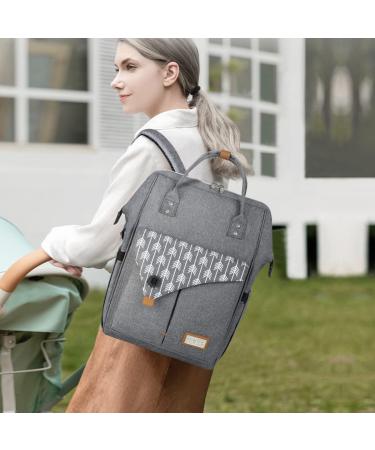 Lekebaby Diaper Backpack - Multifunctional Gray Baby Diaper Bag with Organizer & Changing Pad - Large Capacity Travel Bag for Parents - Buy Online on SooperMarket.com