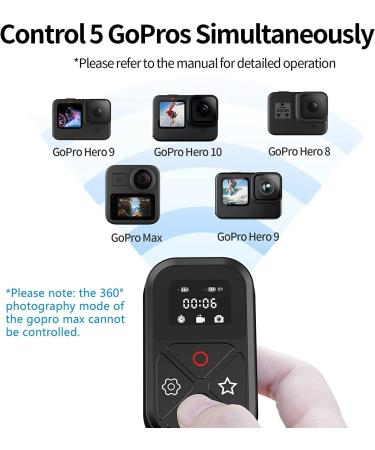 TELESIN Smart Remote Control for GoPro 11/10/9/8 Action Cameras | LCD Indicator, Magnet Charger, Hand Strap | 50-80m Range | Action Camera Accessories - Buy Online on SooperMarket.com