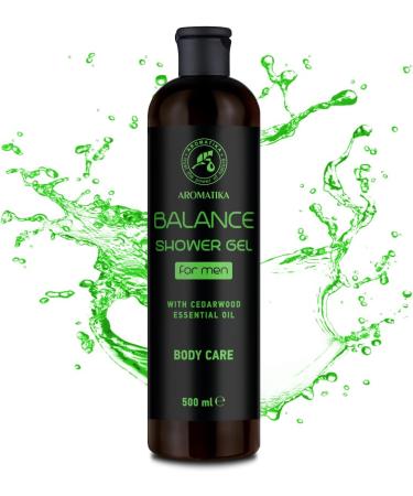 Shower Gel Balance 500ml - Shower Gel for Men with Cedarwood Essential Oil - Body Care - Cleansing and Care - Coniferous Fragrance - Masculine Aroma - Body Wash for Him - Buy Online on SooperMarket.com