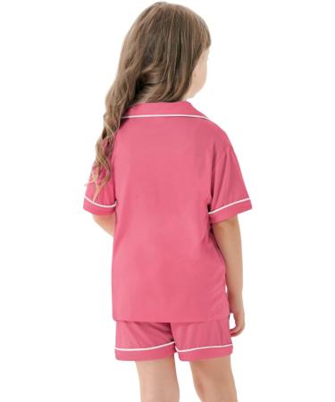 SWOMOG Unisex Girls Boys Modal Pyjamas Set | Button-Down Short Sleeve PJs | 6-7 Years Coral - Buy Online on SooperMarket.com
