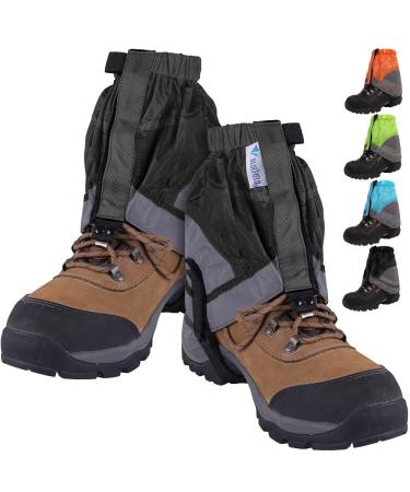 Tyuodna gaiters waterproof gaiters hiking Breatatable raingaps gaiters hunting gaiters women men Leg Gaiters for outdoor running trail running snow hiking climbing one size black black