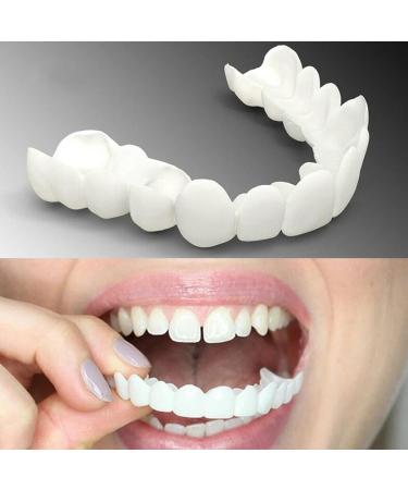 2 PCS Temporary Dentures Teeth for Women and Men - Perfect Fake Teeth to Cover Imperfections in Upper and Lower Jaw - Buy Online on SooperMarket.com