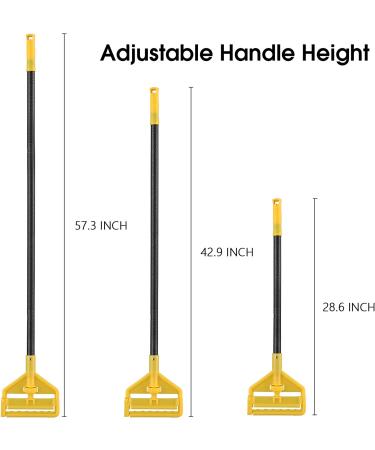 Commercial Heavy Duty 60 Metal Mop Handle - Adjustable for Industrial & Household Cleaning - Quick Change Clamp for Wet Mop - Buy Online on SooperMarket.com