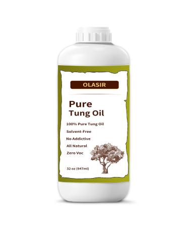 32 oz Natural Pure Tung Oil for Wood Finishing Food Grade Safe Waterproof Tung Oil for Wood Floors Indoor & Outdoor Furniture