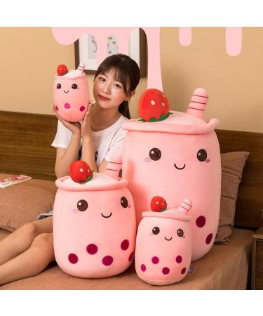 Hpory Bubble Tea Plush Pillow - Cute Boba Milk Tea Cup Toy for Kids - Pink 23cm - Buy Online on SooperMarket.com