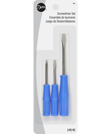 Dritz 2 Flat 1 Phillips Head  Assorted Sizes Screwdriver Set  Blue