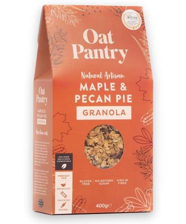 Oat Pantry Maple & Pecan Pie Granola 400g (10 Servings) | 100% Natural Gluten Free High in Fibre Vegan No Refined Sugar | Made in UK