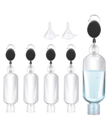 5Pcs 50ml Refillable Travel Bottles Containers with Belt Clip Hook Empty Plastic Bottles for Travel Outdoor Activities School - Reusable