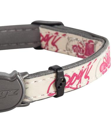 Shop ROGZ CB09-K Reflective Glow-in-the-Dark Cat Collar - White/Pink Size S | International Shipping Available - Buy Online on SooperMarket.com