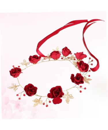 minkissy Red Headband Bridal Head Headgear Miss Nationality Accessories Red - Buy Online on SooperMarket.com