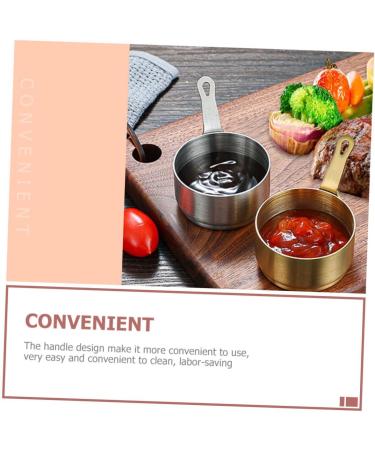 PRETYZOOM 4pcs Stainless Steel Sauce Cup Dipping Bowls with Handle Chip and Dip Bowl Stainless Steel Dipping Bowls BBQ Sauce Bowl Pudding Cups Mini Sauce Seasoning Cup Household 10x6cmx4pcs Silverx4pcs - Buy Online on SooperMarket.com