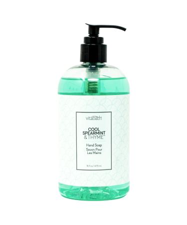 Vitabath Cool Spearmint & Thyme Hand Soap Cleansing Moisturizing Wash for Hands with Nourishing Botanicals Aloe Vitamins & Antioxidants - Cruelty-Free Gluten-Free Paraben-Free - 16 oz