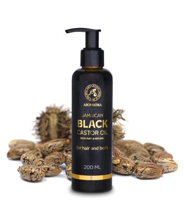 Jamaican Black Castor Oil 200ml - Natural Cold-Pressed Carrier Oil for Hair Eyelashes Eyebrows Beard & Nails - Ricinus Communis - Buy Online on SooperMarket.com