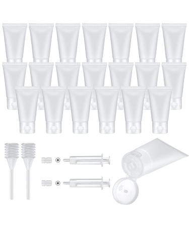 20 pieces 30 ml refillable tubes bottles of empty plastic bags travel cosmetic container mini sample bottles clear cosmetic sample bottles for trips with extractors