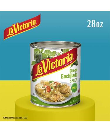 La Victoria Green Chile Enchilada Sauce Mild 28oz - Pack of 12 | Authentic Mexican Flavor - Buy Online on SooperMarket.com