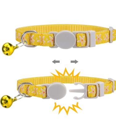 Tagme Personalized Cat Collar - Adjustable Safety Neck Band with Name & Phone 2-Pack Yellow (18-28 cm) - Perfect for Cats - Buy Online on SooperMarket.com