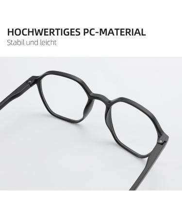 ZENOTTIC Blue Light Blocking Glasses - Hexagonal Frames for Men & Women | Anti Blue Ray Computer Glasses - Black 2.5x - Buy Online on SooperMarket.com