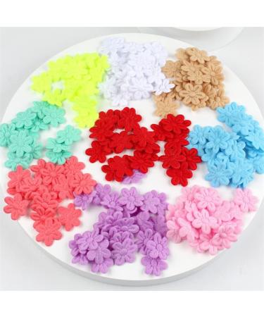 100pcs Guafeih Felt Cloth Five-Petal Artificial Flowers - Wedding Home Decor DIY Scrapbooking Wreath Lore - Mixed Colors - Buy Online on SooperMarket.com