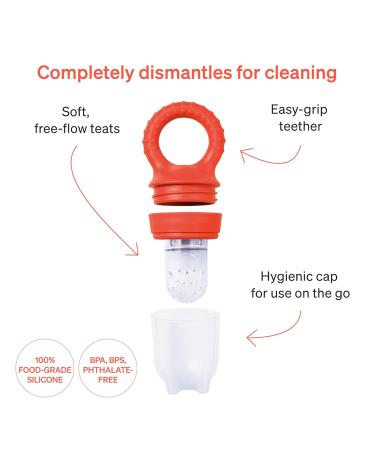 Love Noobs Baby Food Pacifier Feeder 2 Pack - Fresh Frozen Fruit Teether & Teething Toy - BPA Free Silicone Pacifier for Infant Feeding - Buy Online on SooperMarket.com