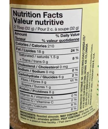 Kirkland Signature Creamy Almond Butter 765g - Buy Online on SooperMarket.com