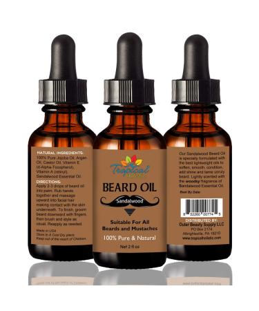 Sandalwood Beard Oil 2fl oz - Nourish & Tame Your Beard with Woodsy Scent | Perfect for Men s Grooming - Buy Online on SooperMarket.com