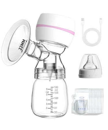 Electric milk pump portable silent single milk pump.10 breast milk fresh bags 3 pump modes and 9 intensity levels LED display pumping milk 1 PCs