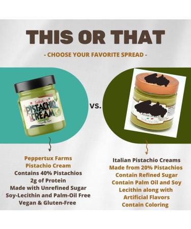 Peppertux Farms Pistachio Cream - 100% Pure & Natural Pistachio Butter Vegan Spread - High Protein Turkish Pistachio Cream - 7oz - Buy Online on SooperMarket.com