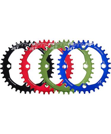 FIFTY-FIFTY Round 104BCD Chainring - Blue 30T - Single Narrow Wide Mountain Bike Chainring for 9/10/11-Speed with 4 Alloy Bolts - Buy Online on SooperMarket.com
