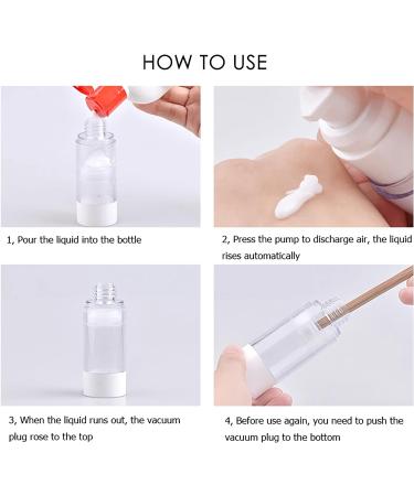 TIANZD 3Pcs Empty 100ml Transparent Airless Pump Bottles Refillable Clear Travel Vacuum Lotion Pump Containers for Cosmetic Foundation Lotion Gel - No Straw Required - Buy Online on SooperMarket.com