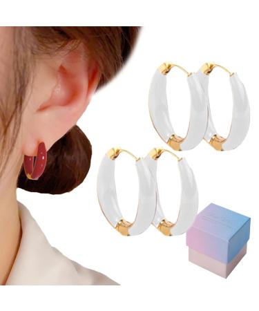 Onyxtone Ear Acupressure Slimming Ear Cuff Acupressure Slimming Earrings Acupressure Slimming Ear Cuff for Women (White)