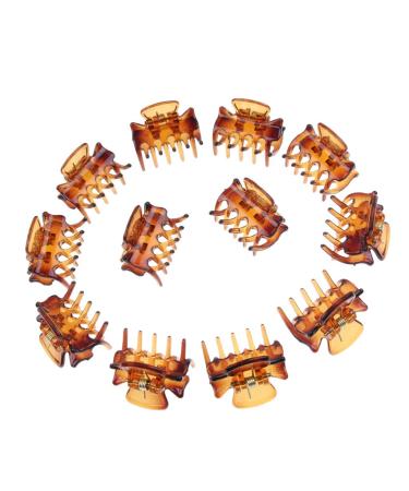 Fityle 12 pieces resin mini hair clip set hair clip hair gripper hair claws hair clip hair claw clip hair accessories coffee