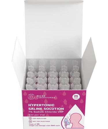 Base Labs 7% Hypertonic Saline Solution for Nebulizer Machine - 75 Vials (5ml) - Respiratory Treatment for Clearing Lungs - Inhalation Saline Solution - Buy Online on SooperMarket.com