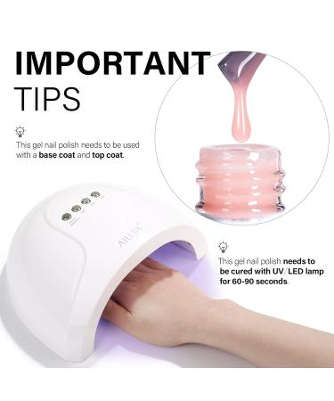 AILLSA Nude Pink Gel Polish - Translucent Jelly UV Gel for French Manicure | Cherry Blossom 0.51 Oz - Shop Internationally - Buy Online on SooperMarket.com