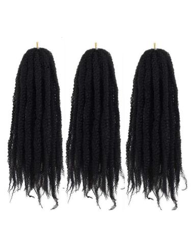 18 inch Eunice Hair 3 Packs Synthetic hair extensions Marley Braid Afro Kinky Bulk Hair Twist Crochet braids Braiding Hair ( #1b) #1b 46 cm (3-pack)