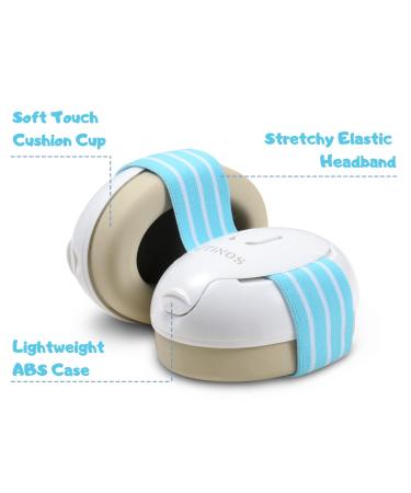 UTINOS Baby Ear Protection Earmuffs - Noise Cancelling Headphones for Infants & Toddlers - Travel Essential with Extra Strap & Carrying Pouch - Blue - Buy Online on SooperMarket.com