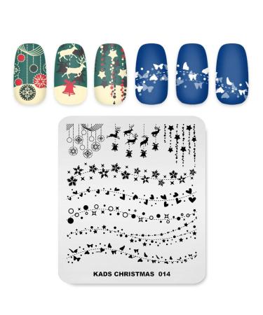 Alexnailart Nail Art Stamping Templates Manicure Tool Christmas Festival Elk Star Snowflakes Pattern (CH014)