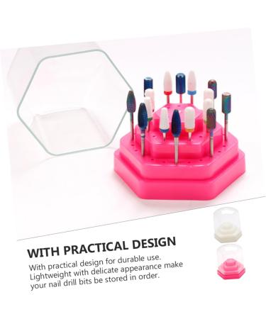 Beavorty 2PCS grinding head storage box Nail Drill Bit Container nail drill bits stand nail grinding organizer Nail Drill Bits Display stand nail bit white multicolor set plastic - Buy Online on SooperMarket.com