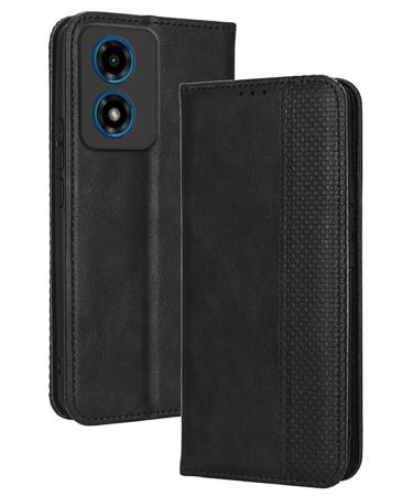 RankOne Flip Leather Case Cover for Motorola Moto G04S / G04 / G24 / G24 Power (6.5" Inches) Black Motorola Moto G04S Black