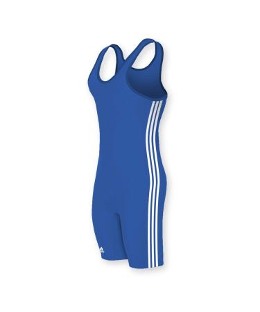 adidas Wrestling 3 Stripes Singlet - Royal/White - Youth Large